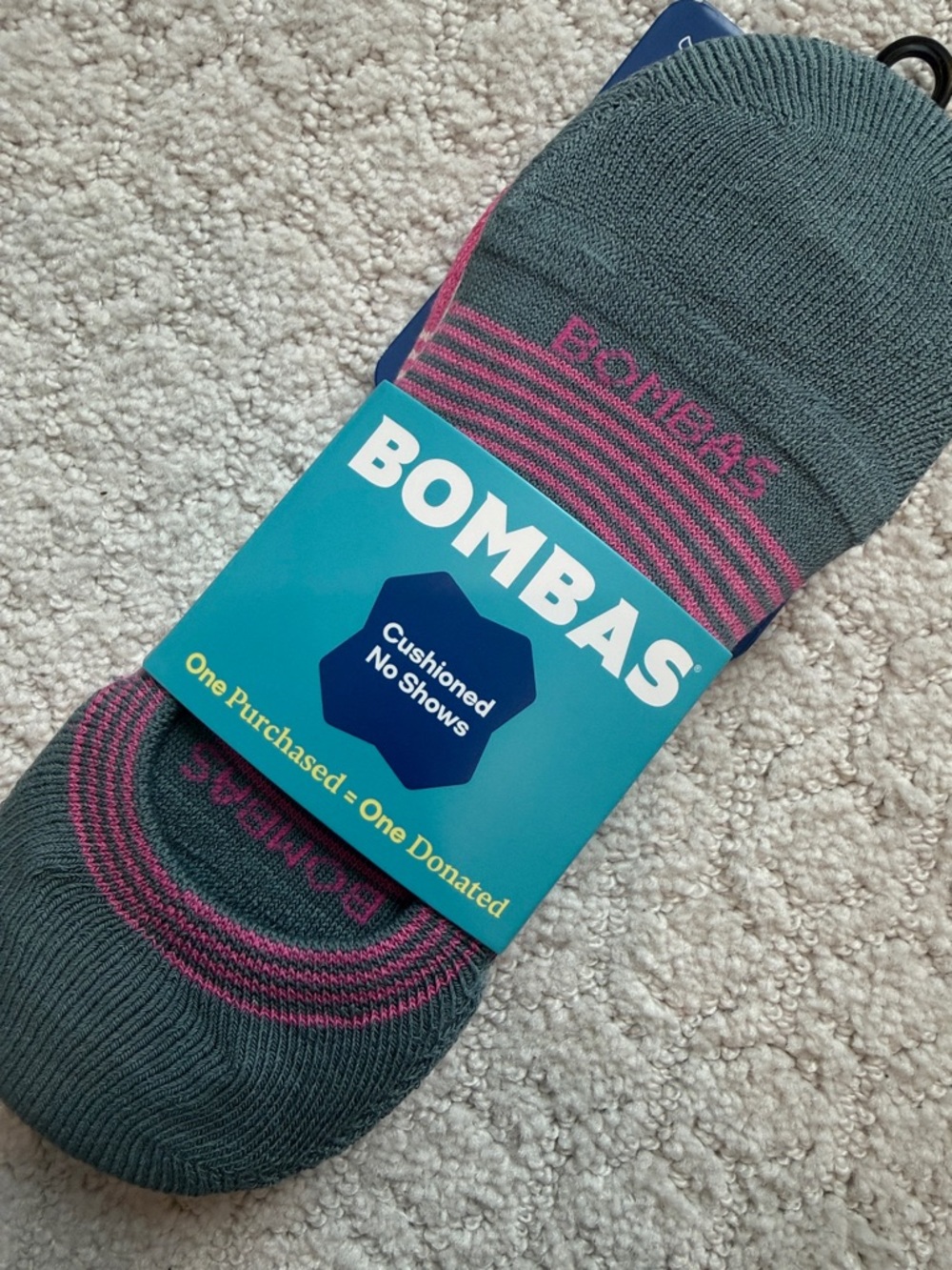 Bombas Men’s Cushioned No-Show Socks - 3 pack grey/white/pink